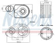 Olejový chladič, motorový olej NISSENS 90932