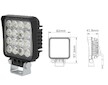 Světlomet pracovní 16xLED hranatý / 1600LM / 12-24V s DOTYKOVÝM VYPÍNAČEM