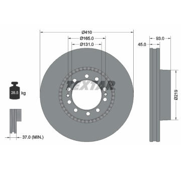 Brzdový kotouč TEXTAR 93309100