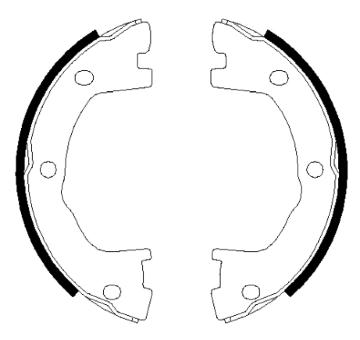 Sada brzdových čelistí, parkovací brzda HELLA 8DA 355 050-501