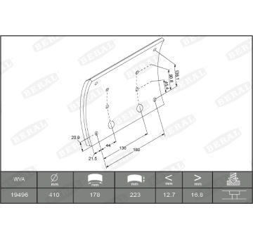 Sada brzdového obloženi, bubnová brzda BERAL KBL19496.1-1575