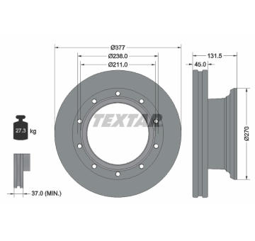 Brzdový kotouč TEXTAR 93276800