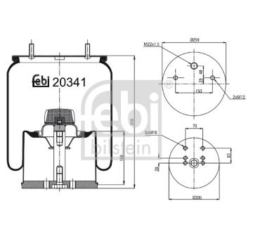 Mech, pneumatické odpružení FEBI BILSTEIN 20341