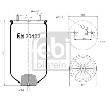 Mech, pneumatické odpružení FEBI BILSTEIN 20422