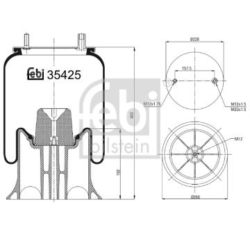 Mech, pneumatické odpružení FEBI BILSTEIN 39425