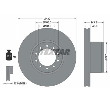 Brzdový kotouč TEXTAR 93186700