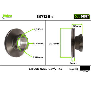 Brzdový kotouč VALEO 187138