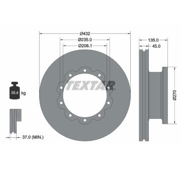 Brzdový kotouč TEXTAR 93087000