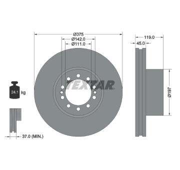 Brzdový kotouč TEXTAR 93222700