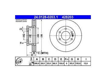 Brzdový kotouč (1) VW CRAFTER 06- ATE 24.0128-0203.1