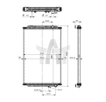 Chladič - chlazení motoru NRF NRF509725