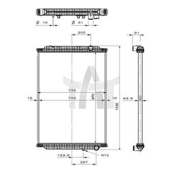 Chladič - chlazení motoru NRF NRF519564