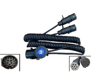 Kabel adaptér 15-pol.zástr.-2x 7-pol., obsazeno 12pol., zástrčky PLASTOVÉ, pracovní délka 3.5m