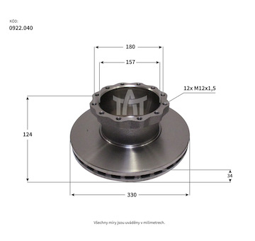 Kotouč brzdový MAN L2000,M2000 vč. ABS  TAT
