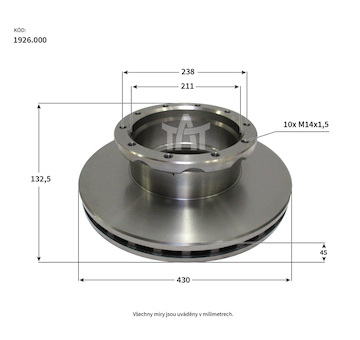 Kotouč brzdový MB ACTROS, PN/ZN  TAT 