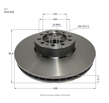 Kotouč brzdový RVI od 01/93  TAT