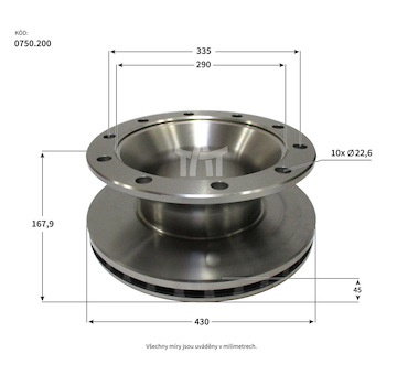 Kotouč brzdový SCHMITZ,nápr.ROTOS  TAT
