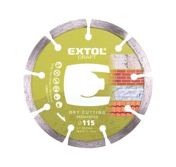 Kotouč diamantový řezný segmentový 115x22.2mm suché řezání EXTOL CRAFT 108811