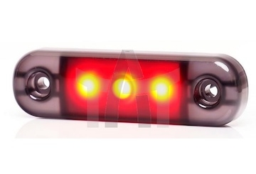 Lampa obrysová LED 12/24V červená WAS W275.1/2334BLACK  