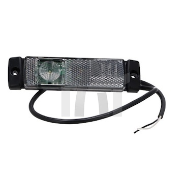 Lampa obrysová LED bílá 24V s odrazkou 1,2W 130x32