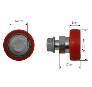 Ložisko vozíku červené d= 26 mm - KOGEL  