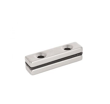 Magnet neodymový s montážními otvory 40x10x4mm plochý 2ks GEKO G02423