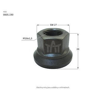 Matice kola RENAULT,IVECO,MAN  M18x1,5x26xSW27