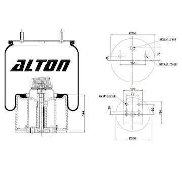 Měch pérování BPW 30K vč.kovového zvonu  