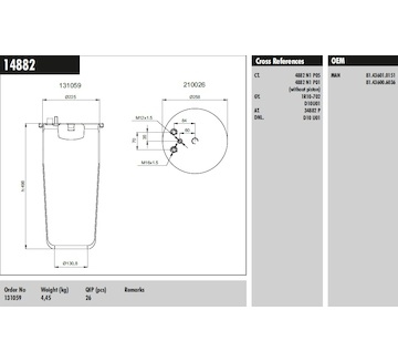 Měch pérování MAN TG-A 4882N1 P01 bez zv.  