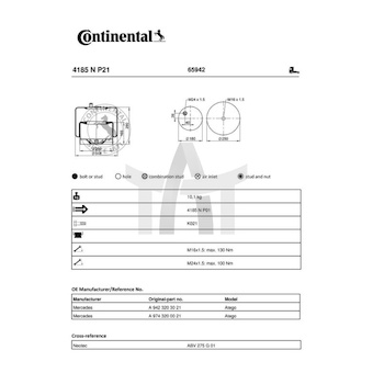 Měch - pneumatické odpružení 05962 4185NP21