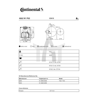 Měch - pneumatické odpružení 05962 4882N1P05