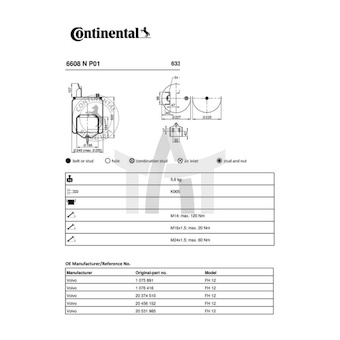 Měch - pneumatické odpružení 05962 6608NP01