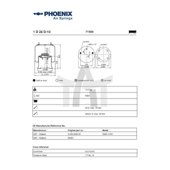 Mech, pneumatické odpružení PHOENIX 1 D 28 D-10