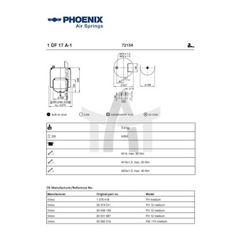 Mech, pneumatické odpružení PHOENIX 1 DF 17 A-1