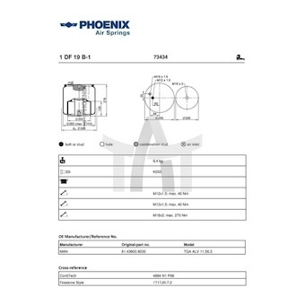 Mech, pneumatické odpružení PHOENIX 1 DF 19 B-1