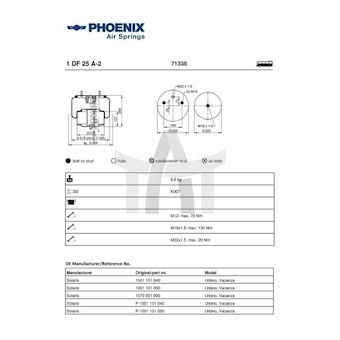 Mech, pneumatické odpružení PHOENIX 1 DF 25 A-2