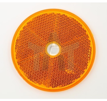 Odrazka kulatá s otvorem žlutá průměr 80 mm