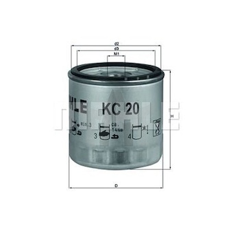 Palivový filtr MAHLE KC 20