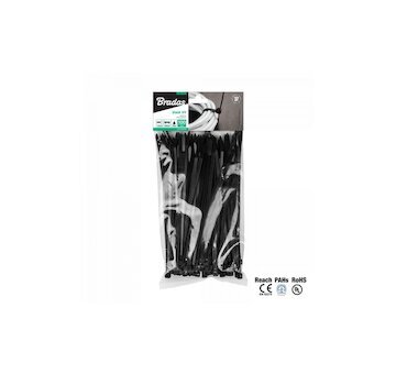 Pásky stahovací na vodiče 8.8x400mm 100 ks UV BLACK BRADAS BR-TS1188400B