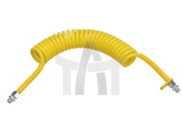Pneumatická spirálová hadice M22 žlutá koncovky