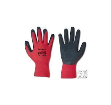 Pracovní rukavice 9 červeno-černé PERFECT GRIP RED