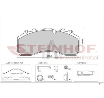 Sada brzdových destiček - kotoučová brzda STEINHOF SM448-P