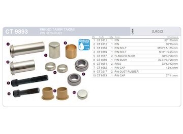 Sada opravárenská třmenu MERITOR C-LISA vodítka TAT