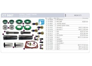 Sada opravárenská třmenu MERITOR DX175/195/225 TAT