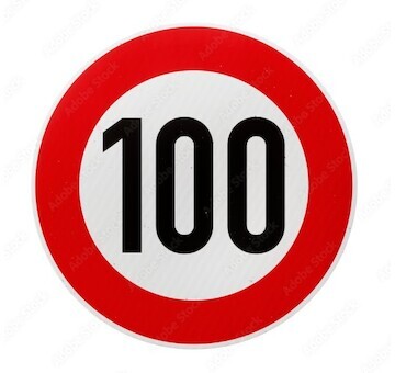 Samolepka omezení rychlosti 100 km