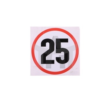 Samolepka omezení rychlosti 25 km