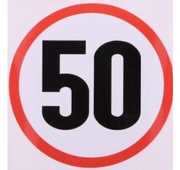 Samolepka omezení rychlosti 50 km
