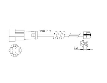 Sensor opotř.brzd.destiček IVECO Daily IV PN  130mm 