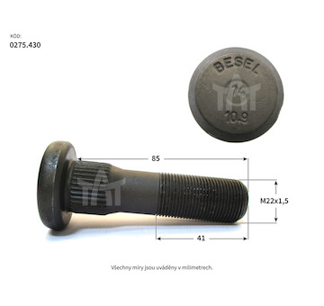 Šroub kola DAF M22x1,5x85x41mm