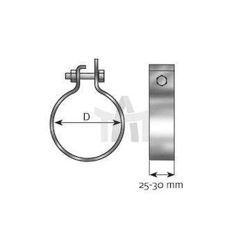 Svěrná objímka, výfukový systém DINEX DIN99789